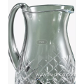 Etched glass jug beverage pitcher